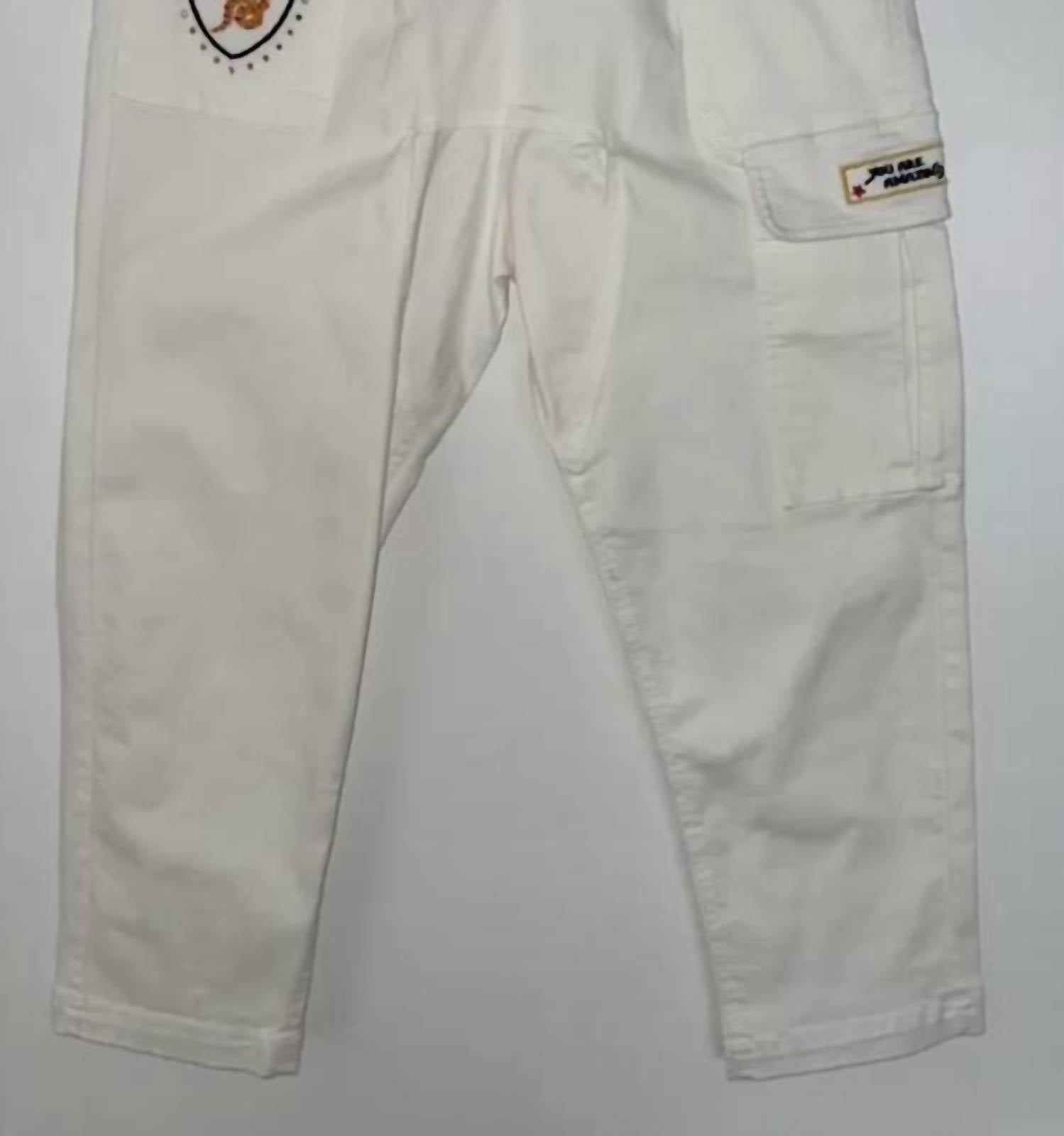 Me369 Aubree Drop Crotch Pants in white - women's pants - alternate view