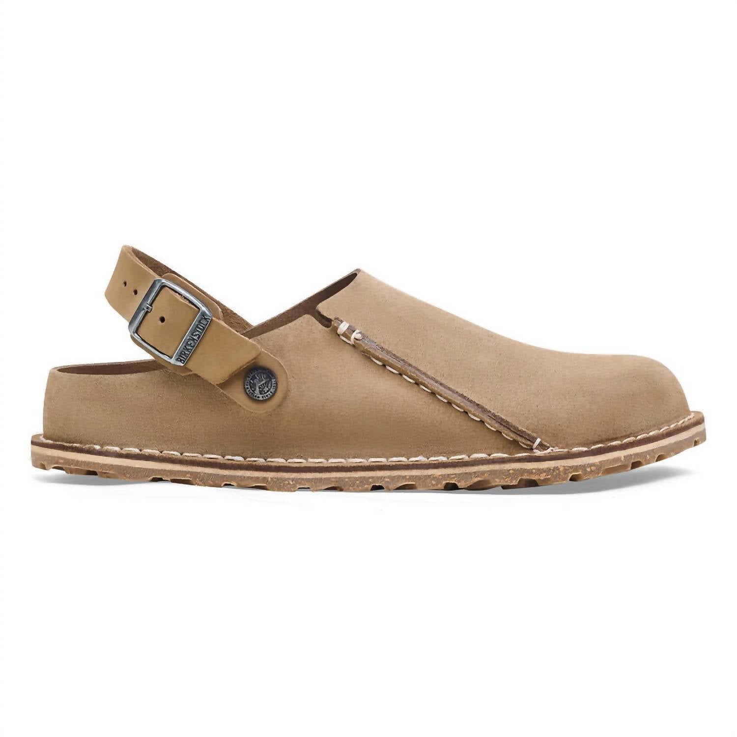 BIRKENSTOCK Women's Lutry Suede Clog in gray taupe - women's shoe