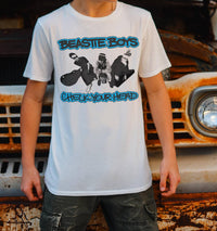 ROWDY SPROUT Kid's Beastie Boys Check Your Head Short Sleeve Tee in blue - kids' t-shirt - detail view