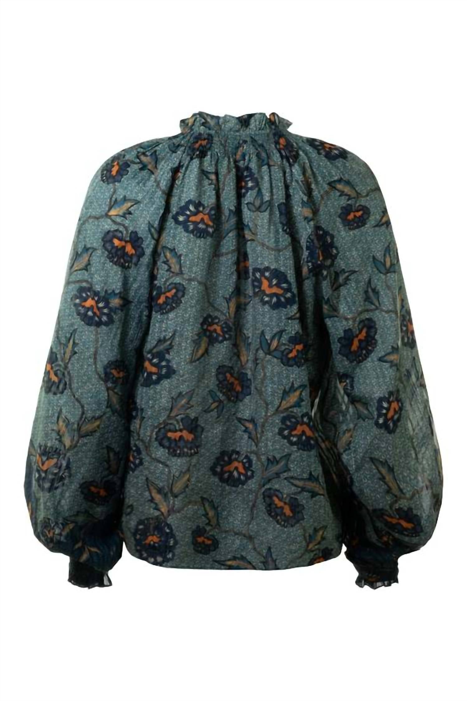 Ulla Johnson Kaitlyn Blouse in cornflower - women's blouse - alternate view