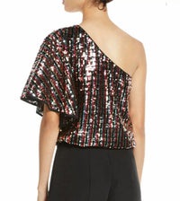 Milly - ONE SHOULDER SEQUINED BUTTERFLY SLEEVE TOP