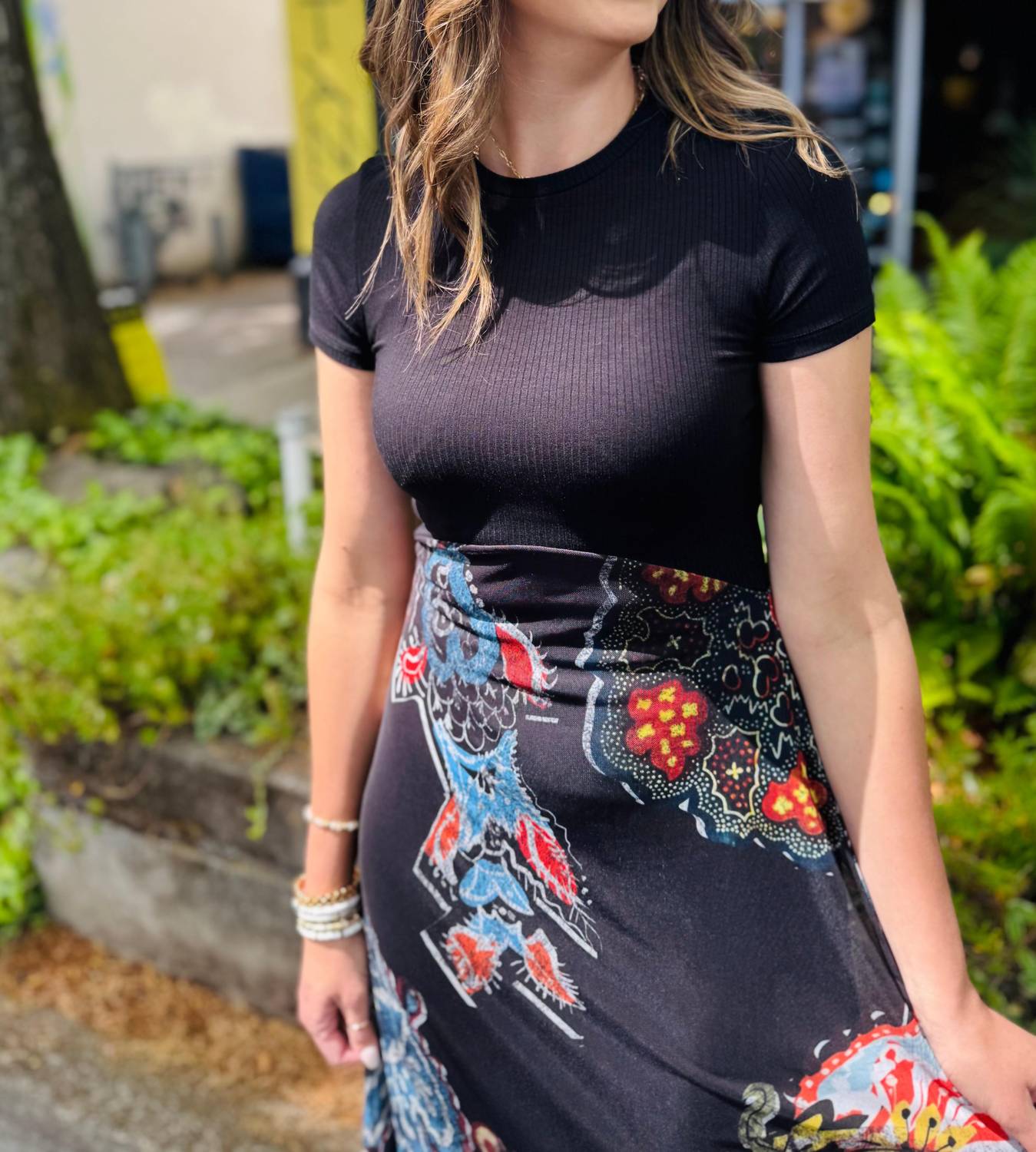 Desigual - Tee Top Mesh Floral Dress