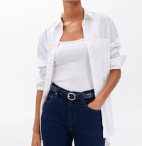 Rag & Bone Women's Mini Audrey Leather Belt in indigo croc - women's accessory - alternate view