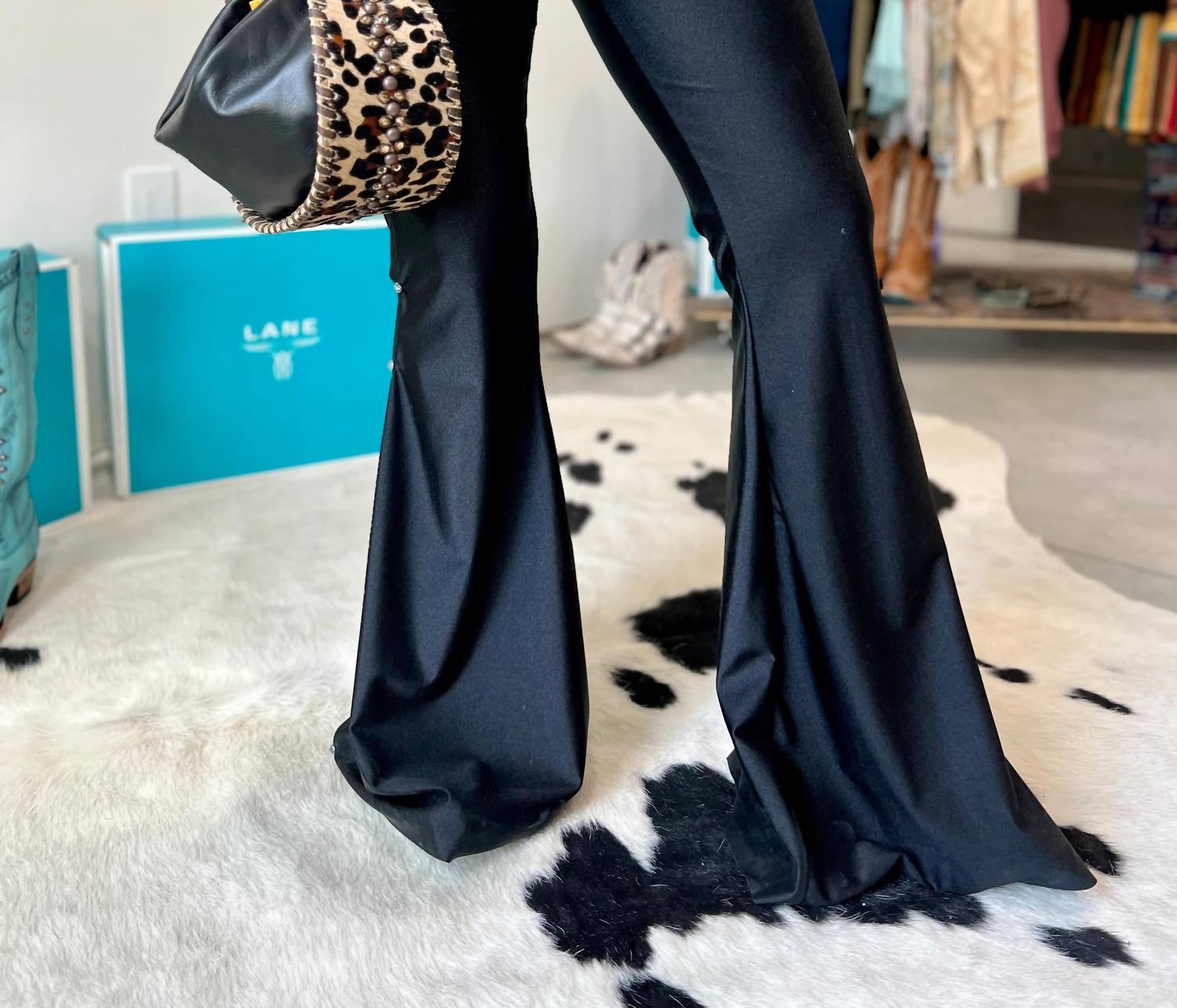 Kurtmen - Women's Leopard Hair On Hide Belt