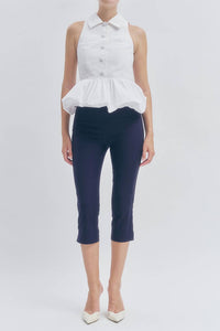 Maude Club Samantha Collared Halter Top in white - women's blouse