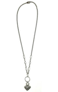 Legend Or Lies - Women's Mixed Chain Carved Heart Pendant Necklace
