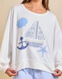 Main Strip - Sailboat Patchwork Sweatshirt