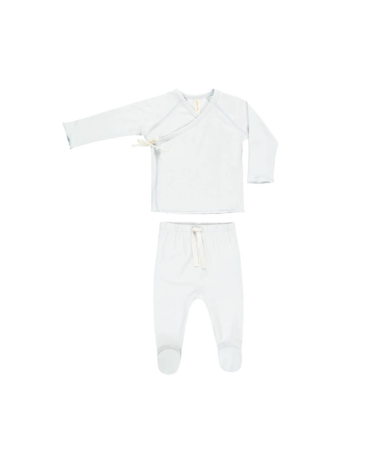 Quincy Mae - Kid's Wrap Top And Footed Pant Set