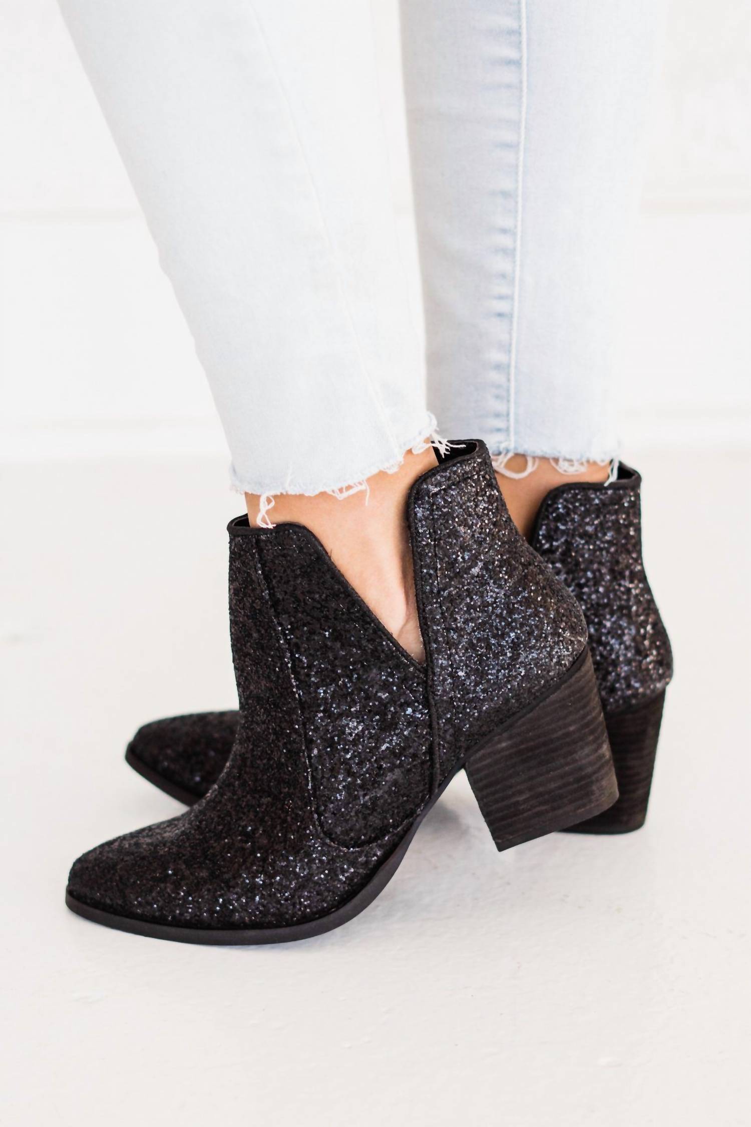 Not Rated Women's Fiera Booties in black - women's shoe - detail view