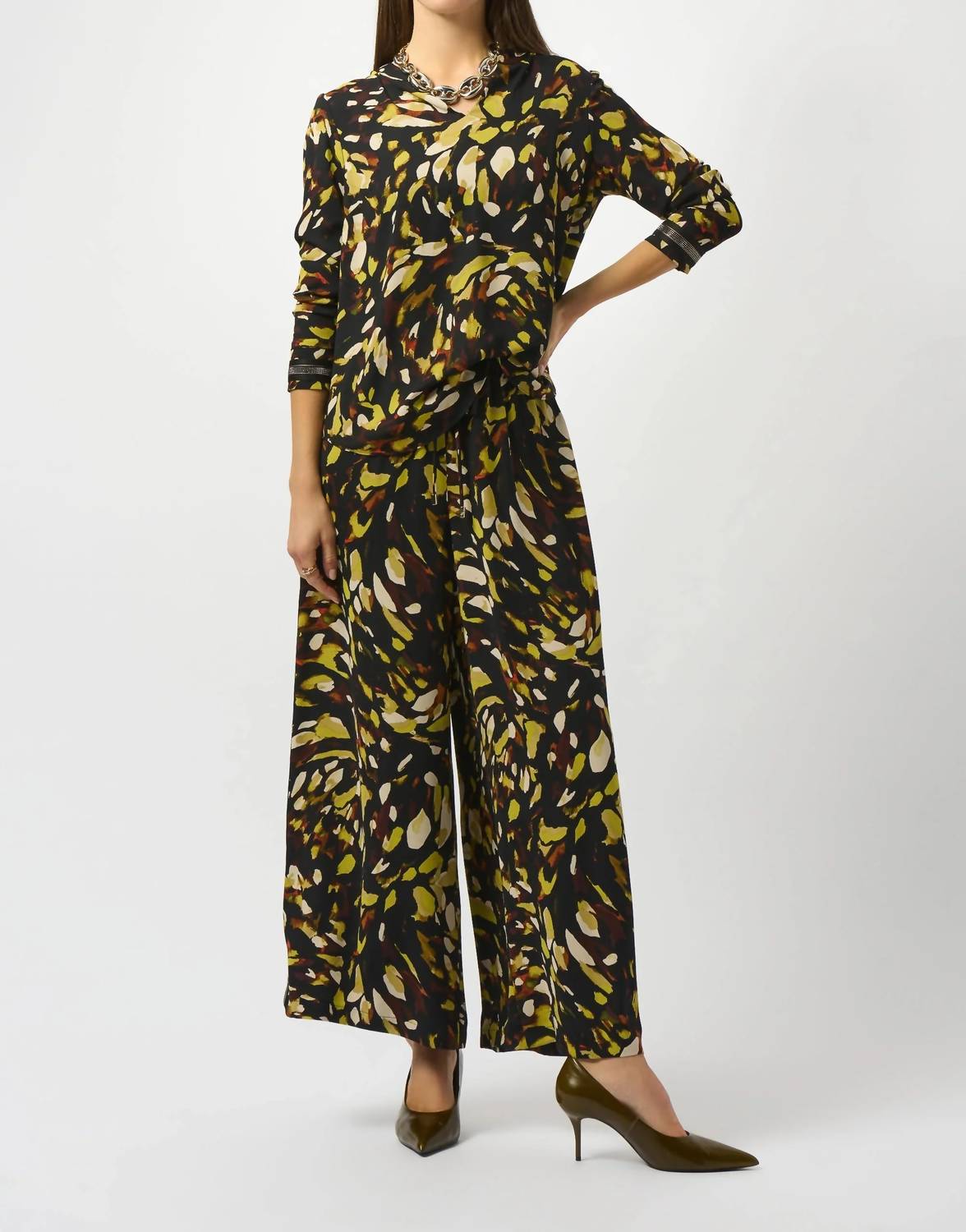 Joseph Ribkoff - Animal Print Wide Leg Pants
