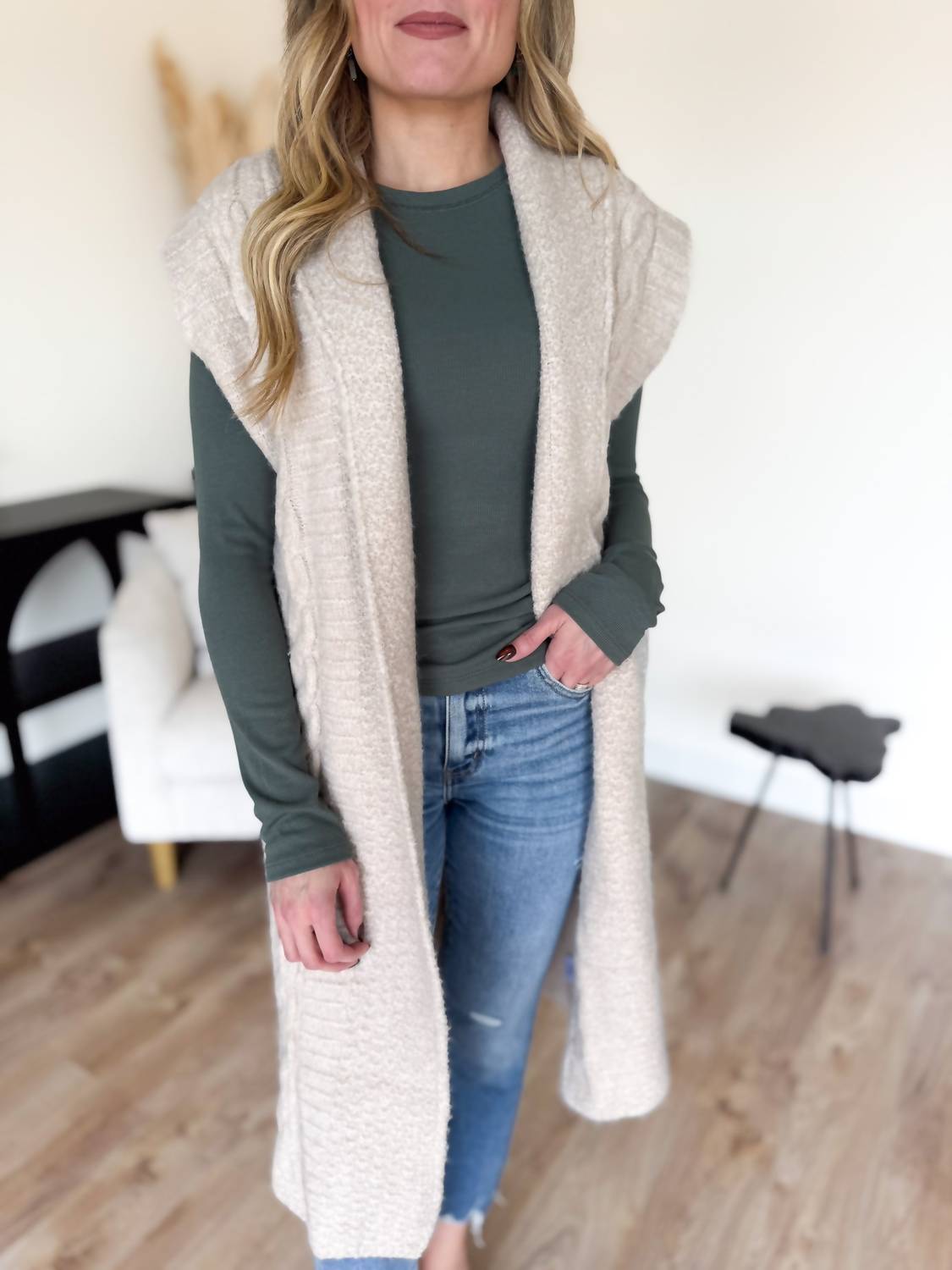 Sage The Label - Luisa Long Sleeveless Cardigan