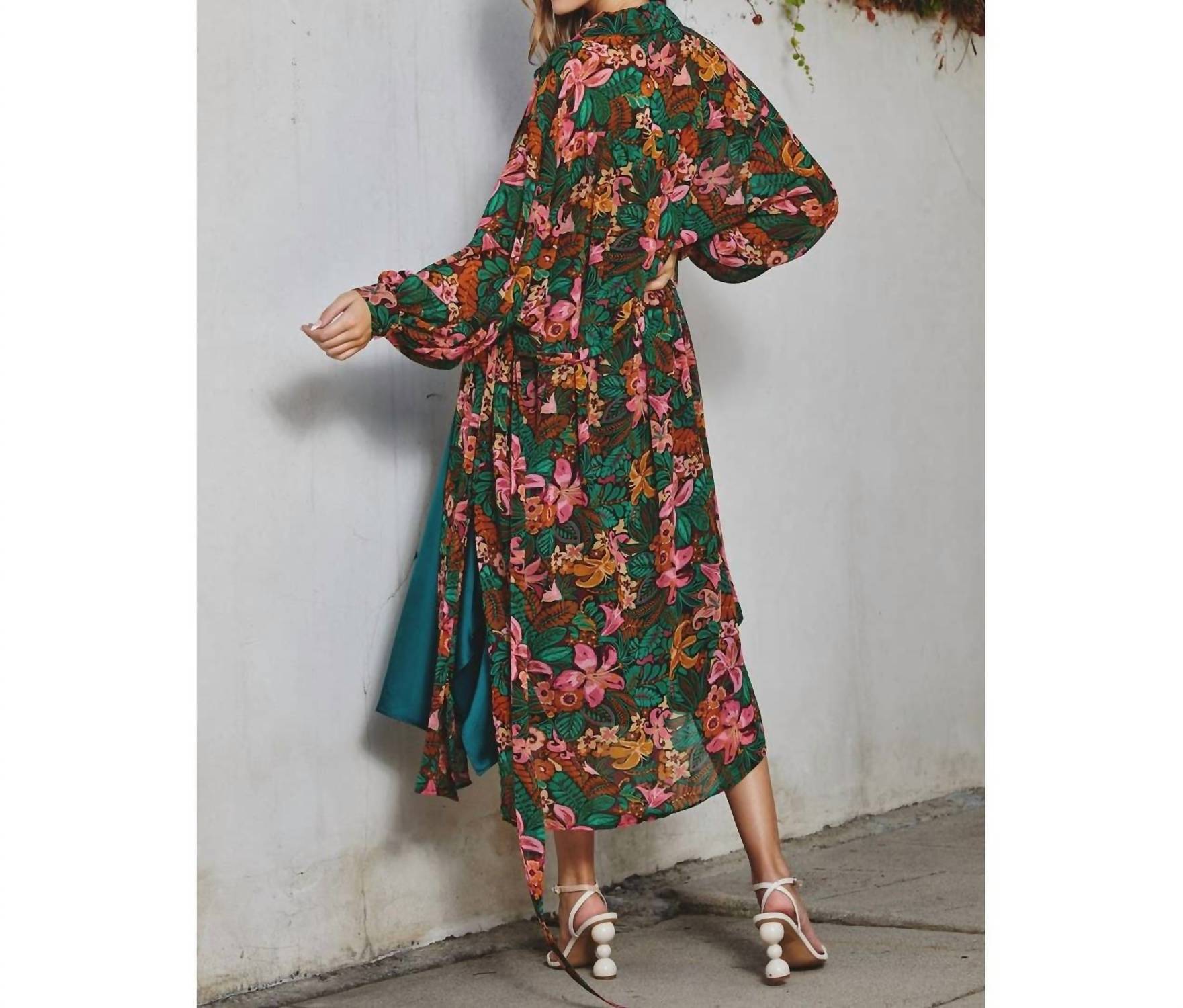 Dress Forum - Fleur Draped Sleeve Open Front Duster
