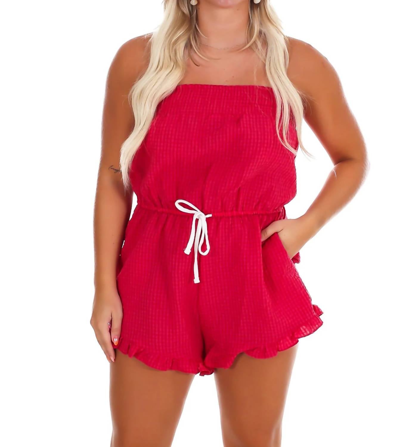 Bucketlist - Women's Summer Fling Gingham Romper