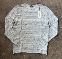 Phil Petter Men's Long Sleeve Crew Knit Tee in black white - men's shirt