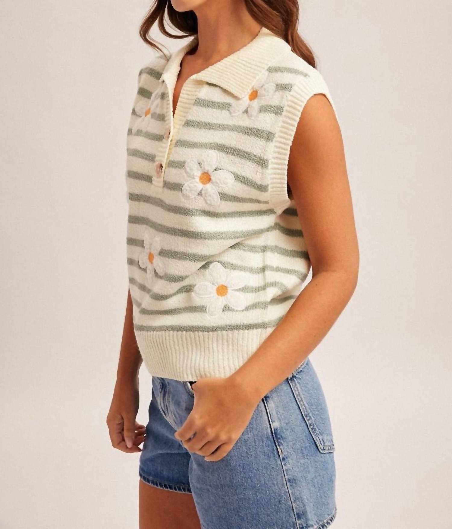 Hem & Thread - Daisy Stripe Sweater Vest