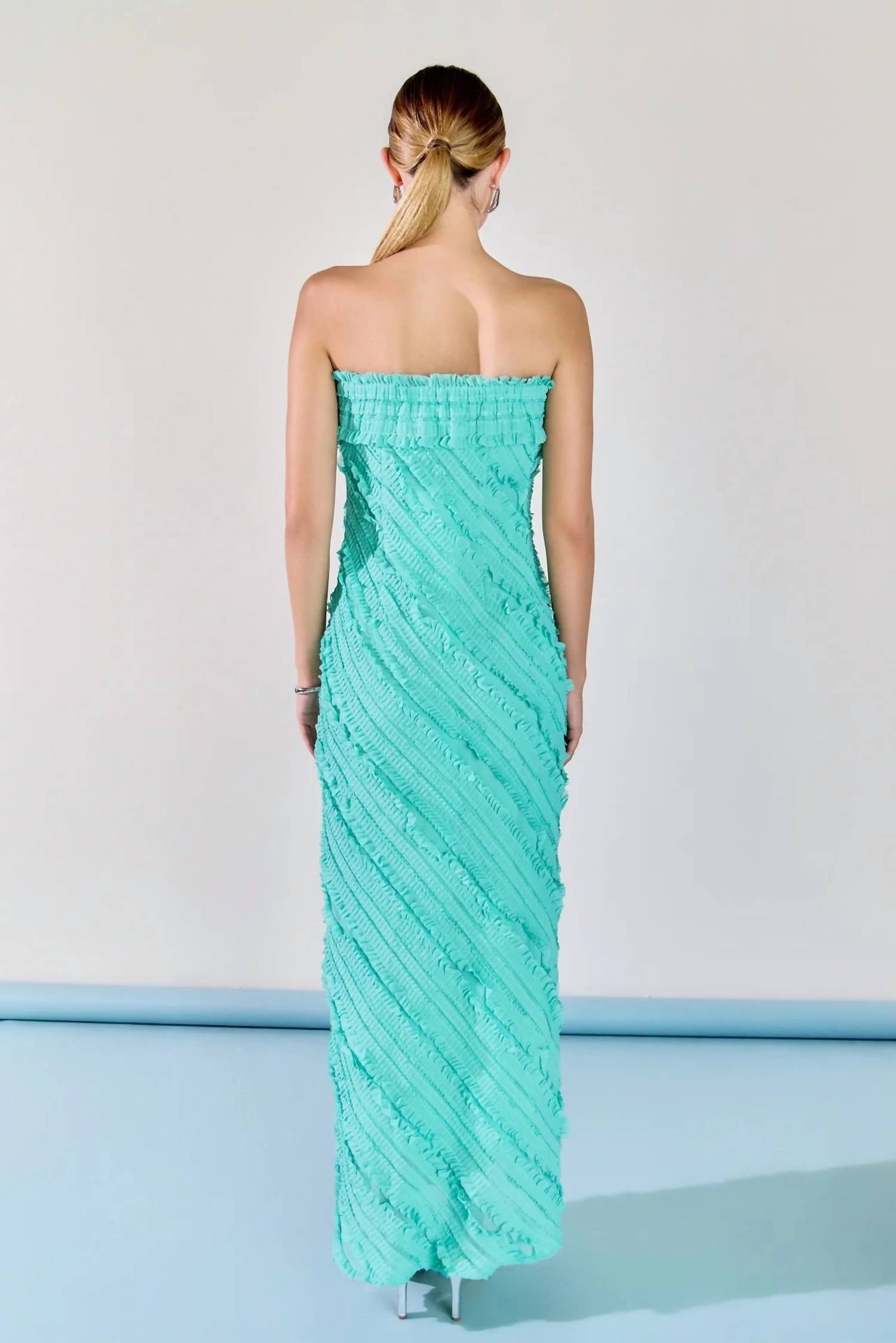 Endless Rose - Juliette Strapless Ruffled Maxi Dress