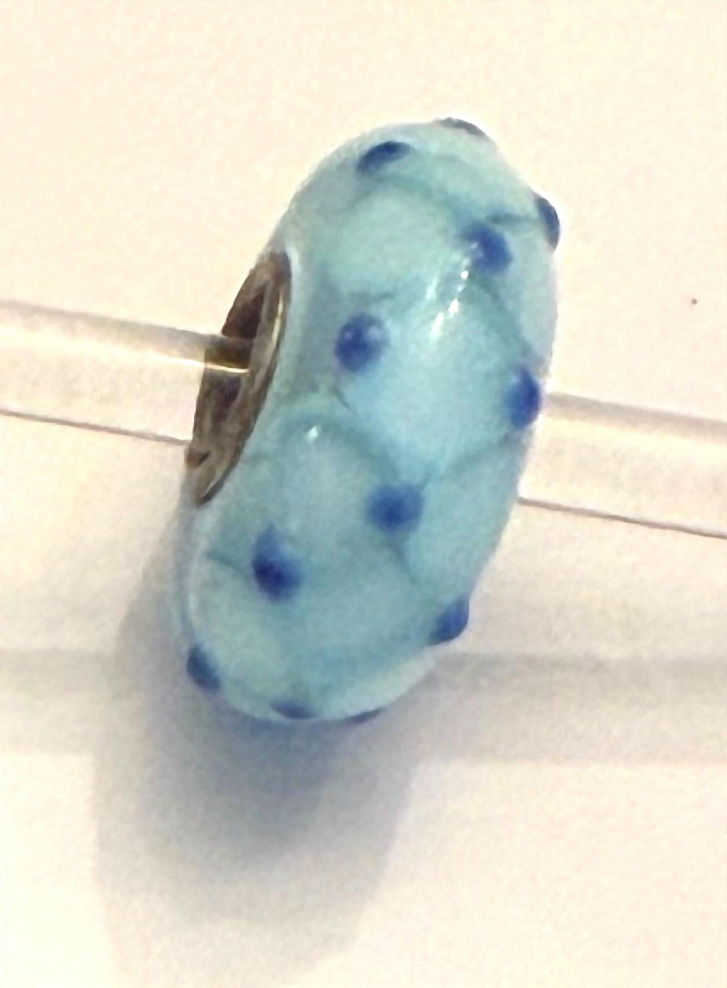 Trollbeads Women's Universal Unique Bead Charm With Raised Dots in pale blue - women's jewelry