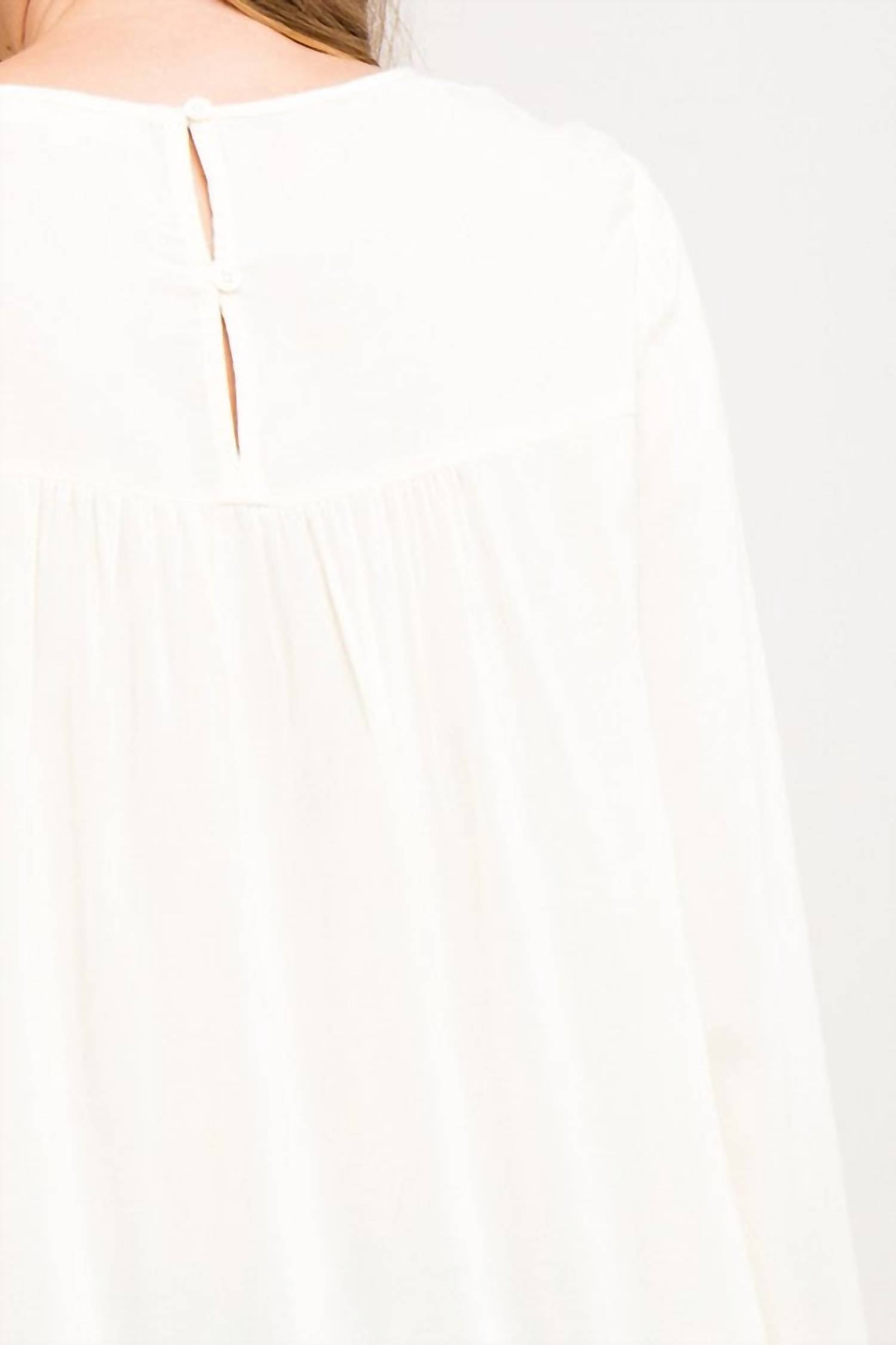 Entro - Floral Embroidered Tunic Blouse