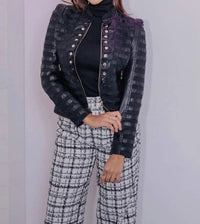 Belle D'Amour - Faux Leather Military Jacket