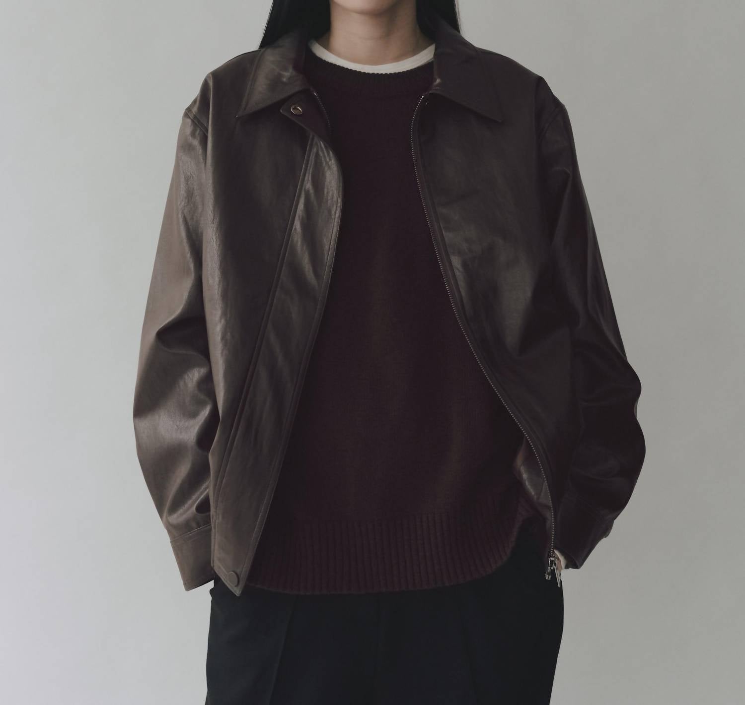 Mijeong Park - Vegan Leather Blouson Jacket
