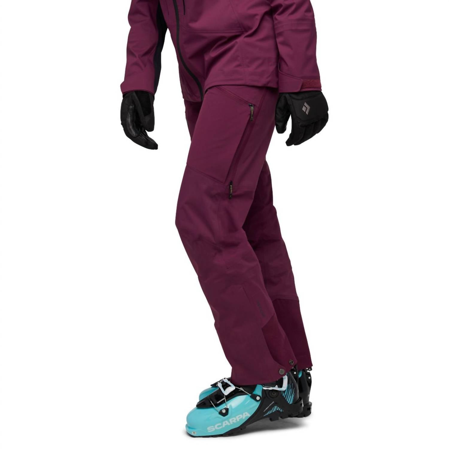Black Diamond Dawn Patrol Hybrid Pants in blackberry - women's pants - alternate view