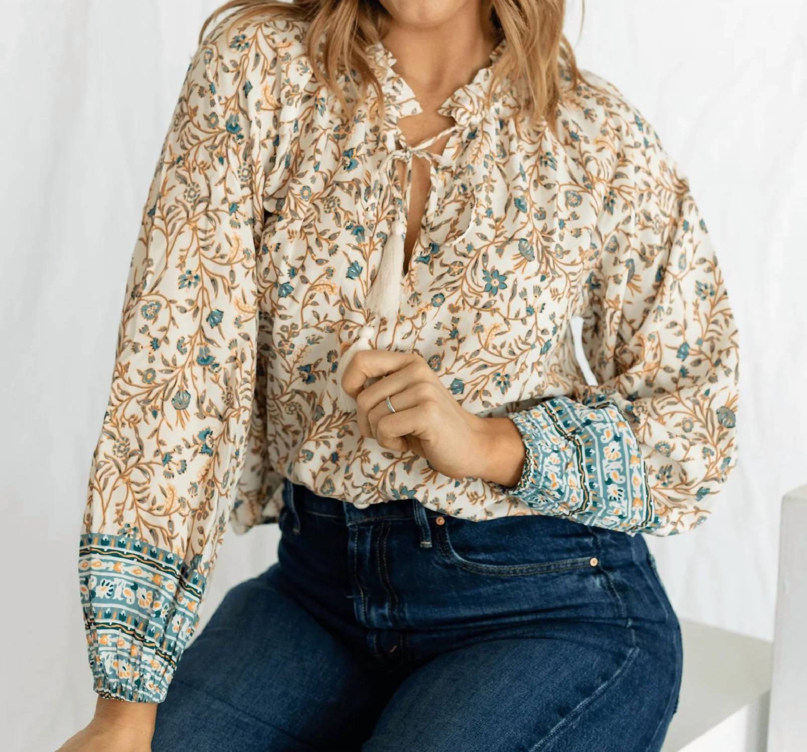 Elan - Earthy Paisley Blouse