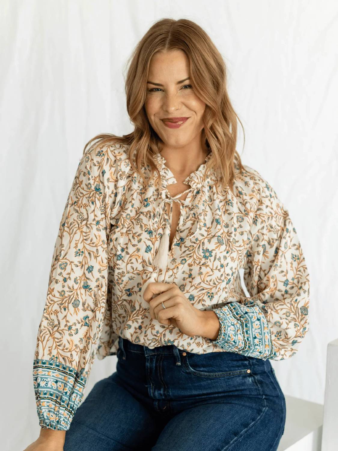 Elan - Earthy Paisley Blouse