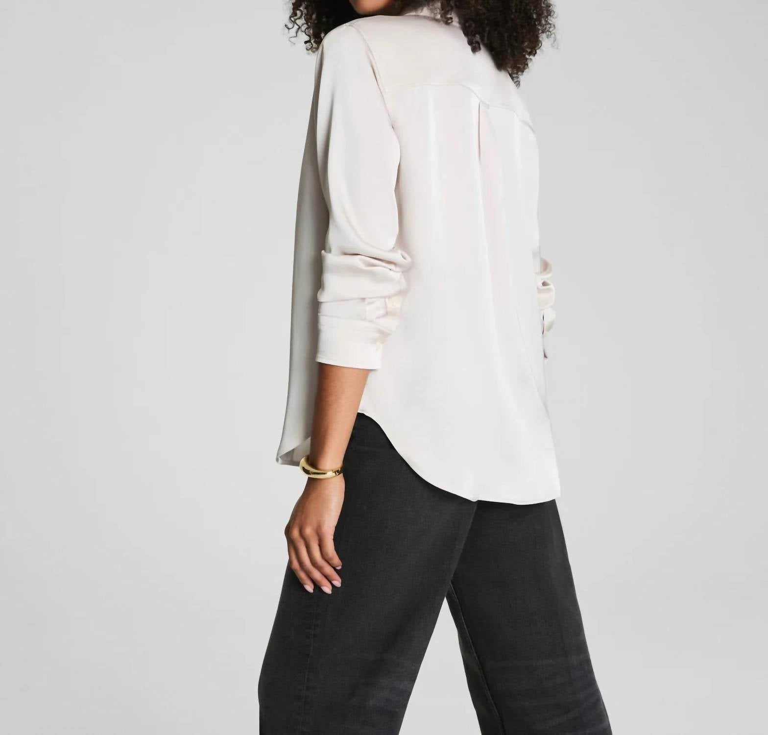 Spanx - Better Than Silk Long Sleeve Button Down Shirt