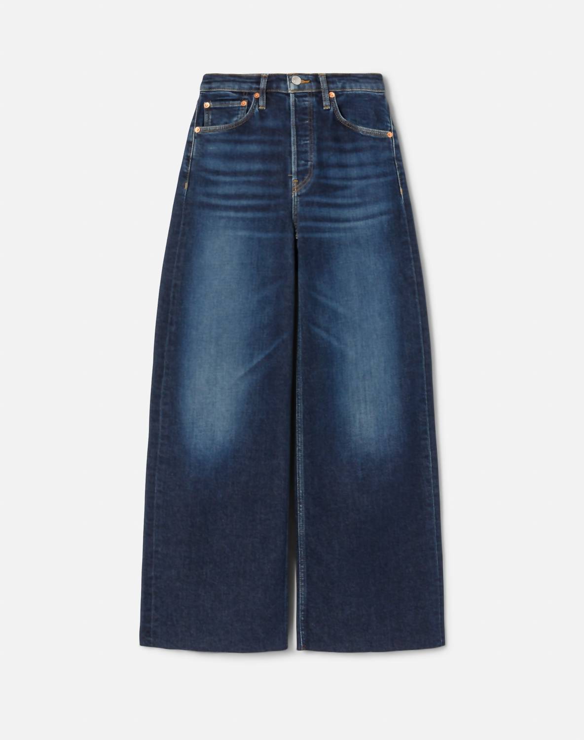 Re/Done - Women's Mid Rise Wide Leg Crop Jean