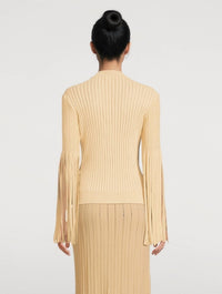 Balmain - Fringed Sleeve V Neck Cardigan