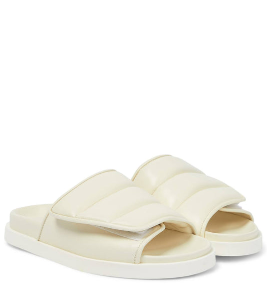 Gia Borghini - WOMEN'S GIA 3 PADDED LEATHER SLIDES