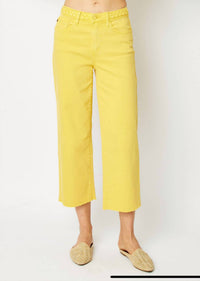 Judy Blue - High-waist Garment Dyed Braided Crop Jeans