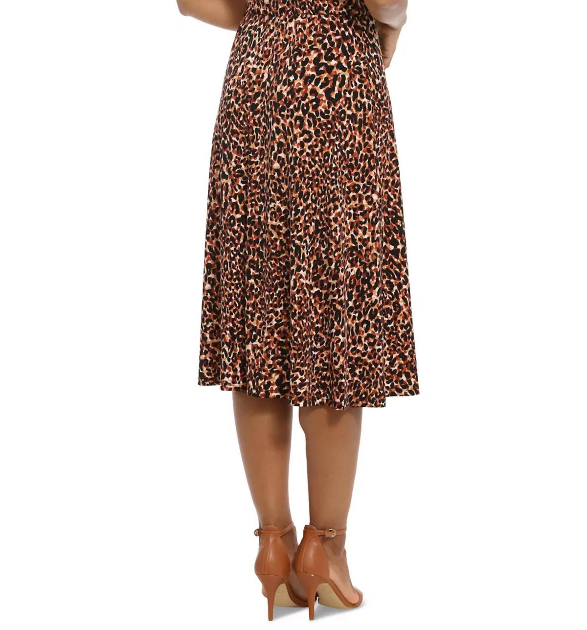 London Times - Tie-Waist Animal Print A-Line Dress