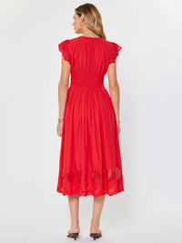 Current Air - Cherry Lane Embroidered Lace Midi Dress