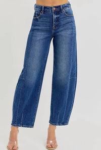 RISEN Barrel Jeans in dark denim - women's jeans