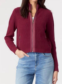 J. Society - Nylon Trim Zip Front Shaker Cardigan