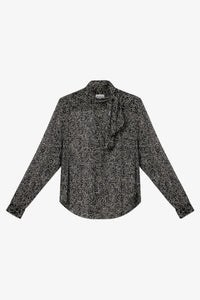 ISABEL MARANT Leona Top in black ecru - women's blouse - alternate view