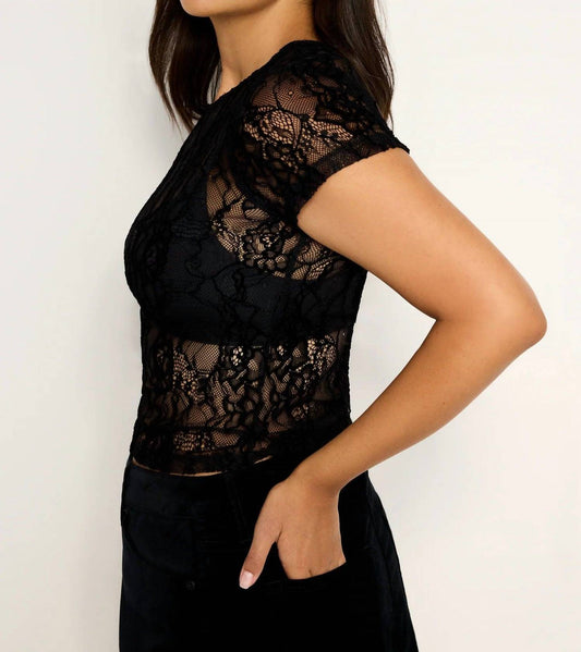 Good American - Lace Baby Tee