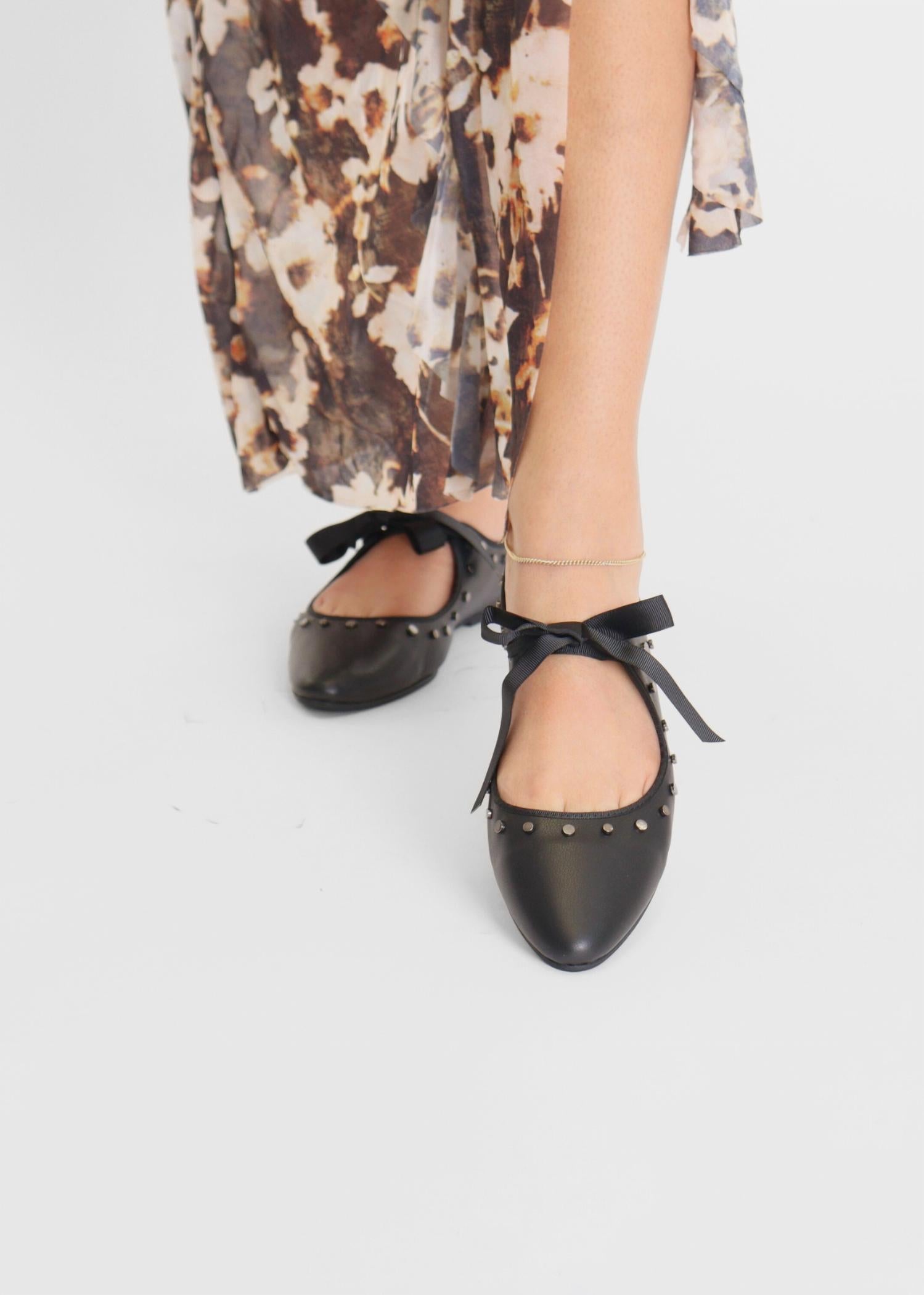 INTENTIONALLY BLANK Women's Peak Leather Ballet Flats in black - women's flats - view 4