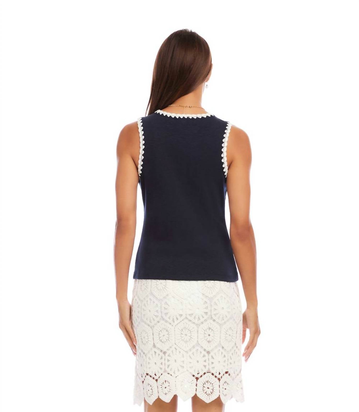 Karen Kane - Edge Stitch Contrast Tank