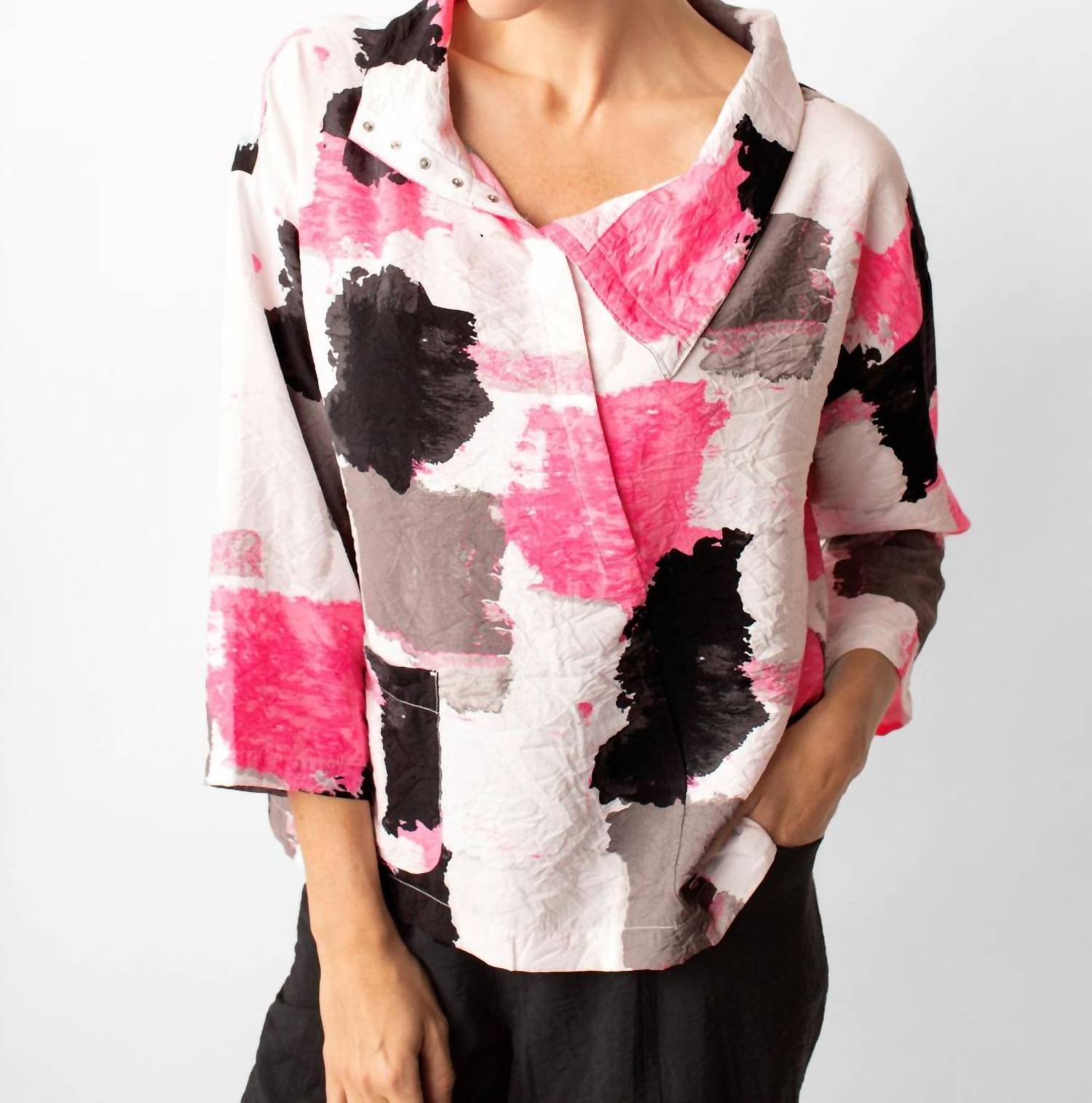 Liv By Habitat - Crinkle Snap Placket Top