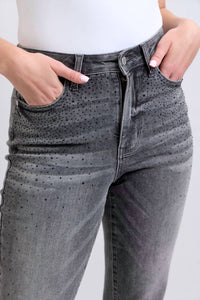 Judy Blue - Rhinestone Detail Straight Jeans