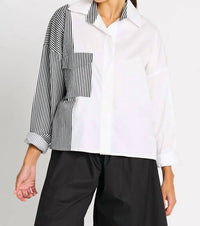 Planet By Lauren G. - Cotton Cargo Pocket Shirt