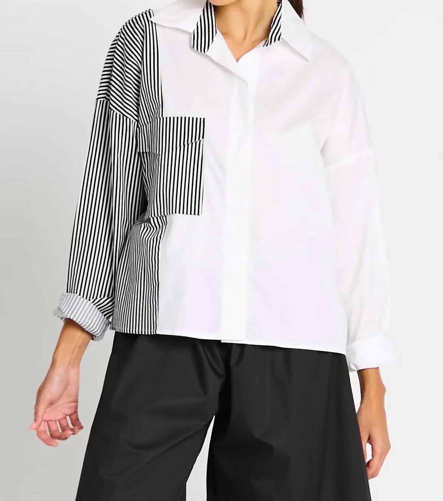 Planet By Lauren G. - Cotton Cargo Pocket Shirt