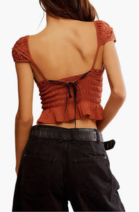 Free People - Sweet On You Smocked Crop Top