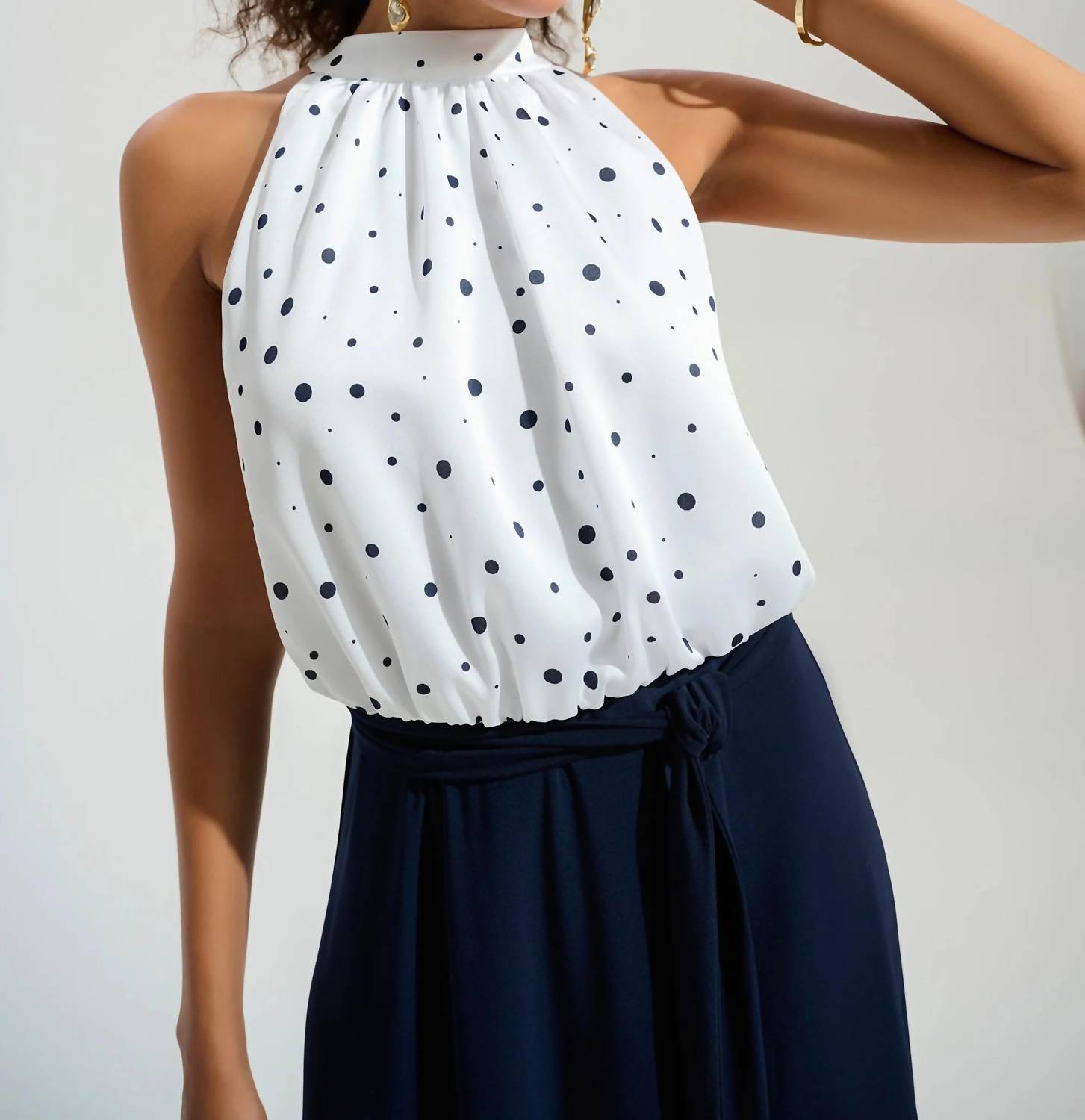 Joseph Ribkoff - Polka Dot Blouson Midi Dress