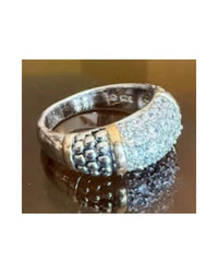 P & K Jewelry Women's Sterling Cubic Zirconia Dome Ring in silver - women's jewelry - detail view