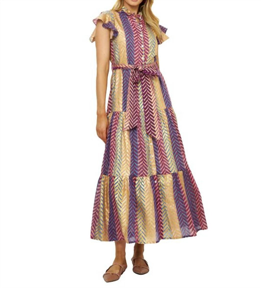 Oliphant - Ruffle Collar Button Maxi Dress