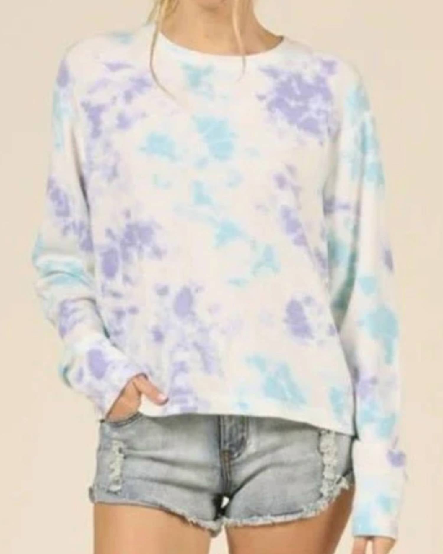 Ocean Drive - Jasmine Tie Dye Hacci Crop Crewneck Sweater