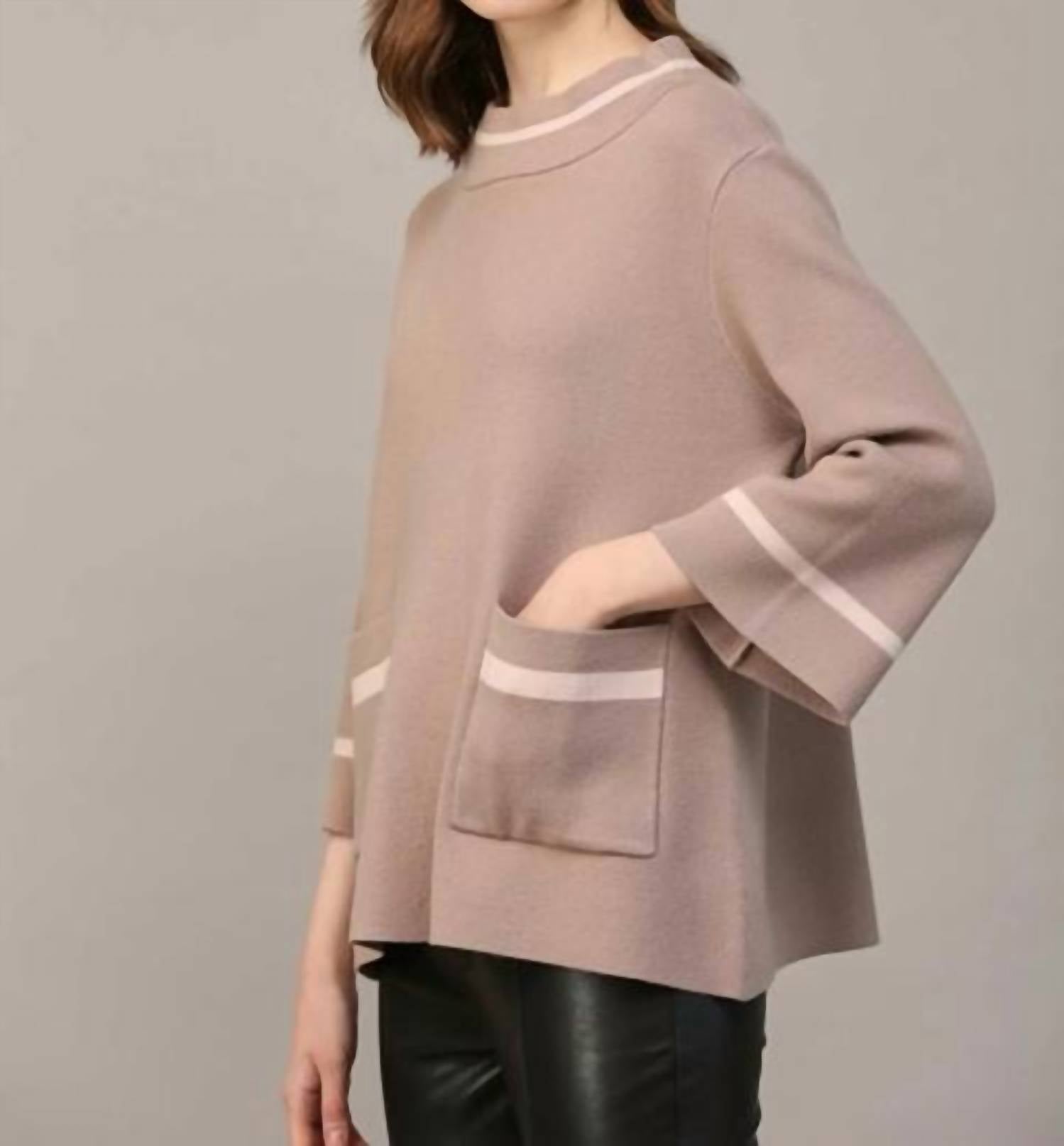 Fate - Mock Neck Contrast Trim Sweater